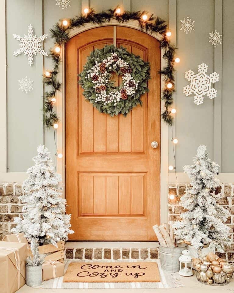 Wreath for Front Door With White Berries