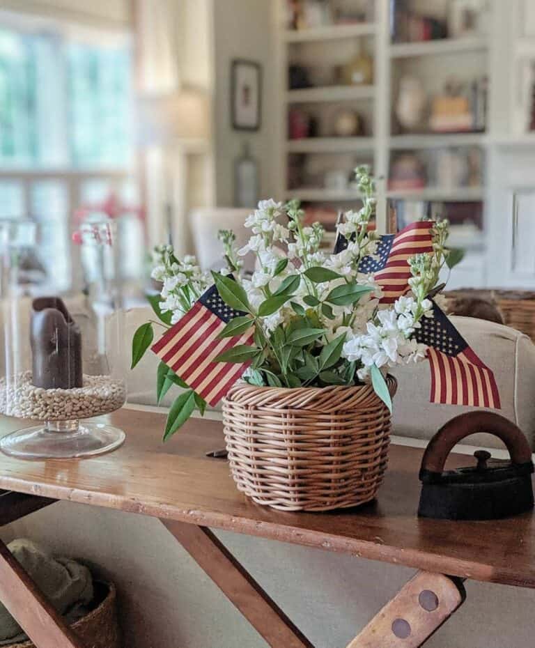 Antique Ironing Board Memorial Day Display