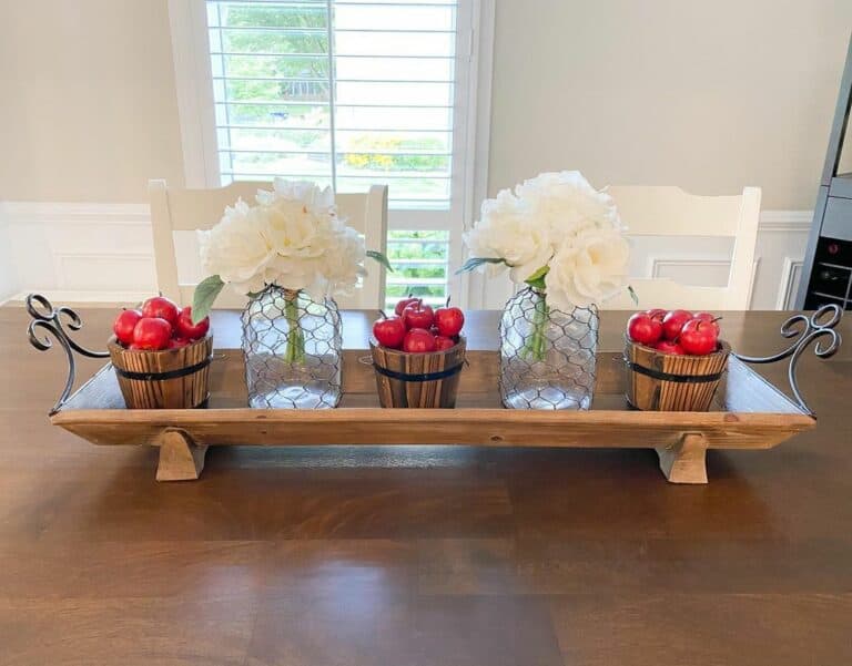 Apple and Flower Dining Centerpiece