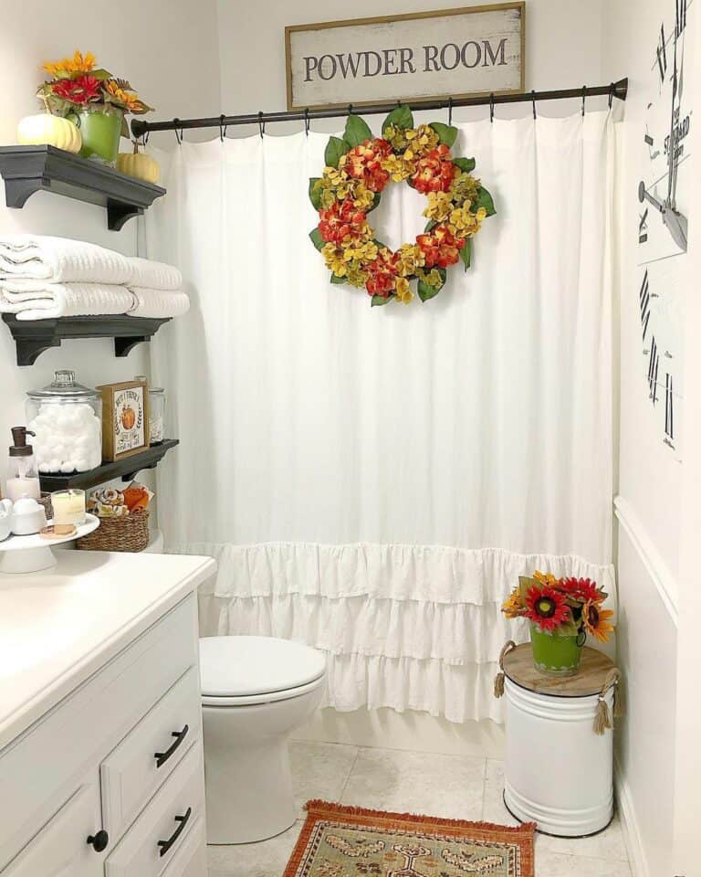 Autumn Wreath Layout Ideas for a Bathroom