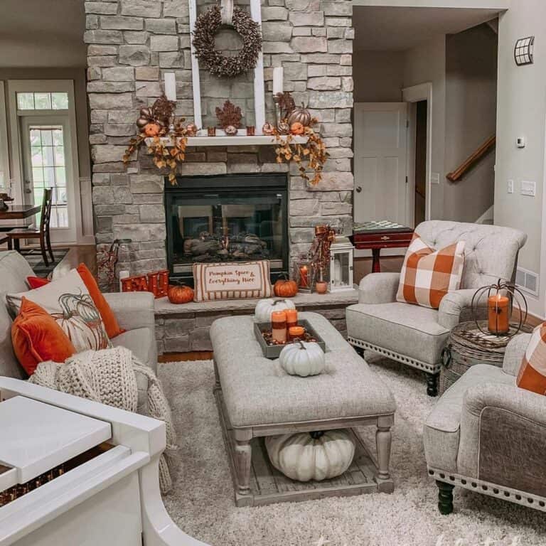 Awkward Living Room Layout With Free-Standing Fireplace
