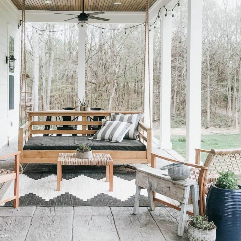 Back Porch Ideas With Bed Swing
