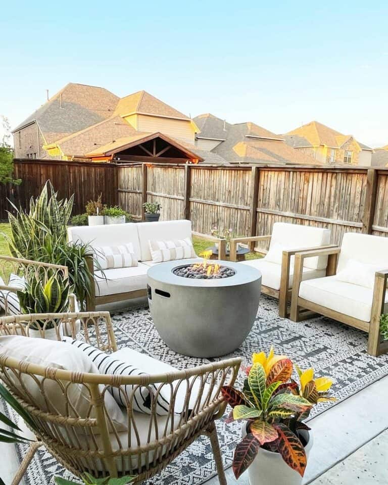 Backyard Escape With Fire Pit Seating Area