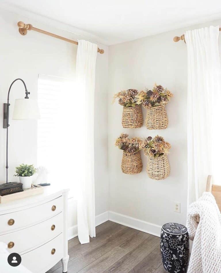 Basket Wall Décor Filled With Fall Flowers