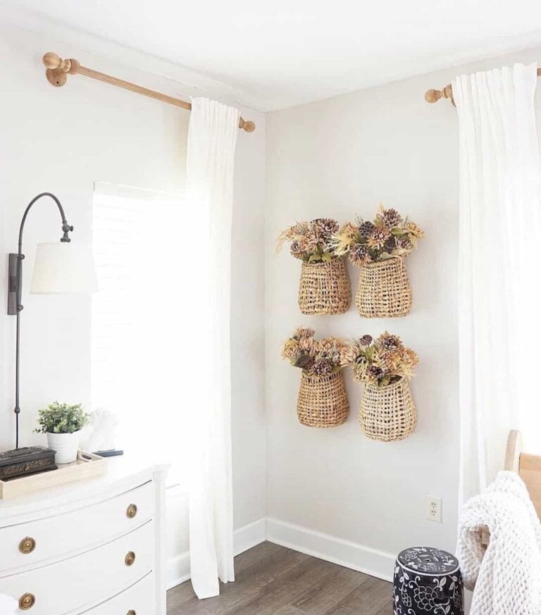 Basket Wall Décor Filled With Fall Flowers
