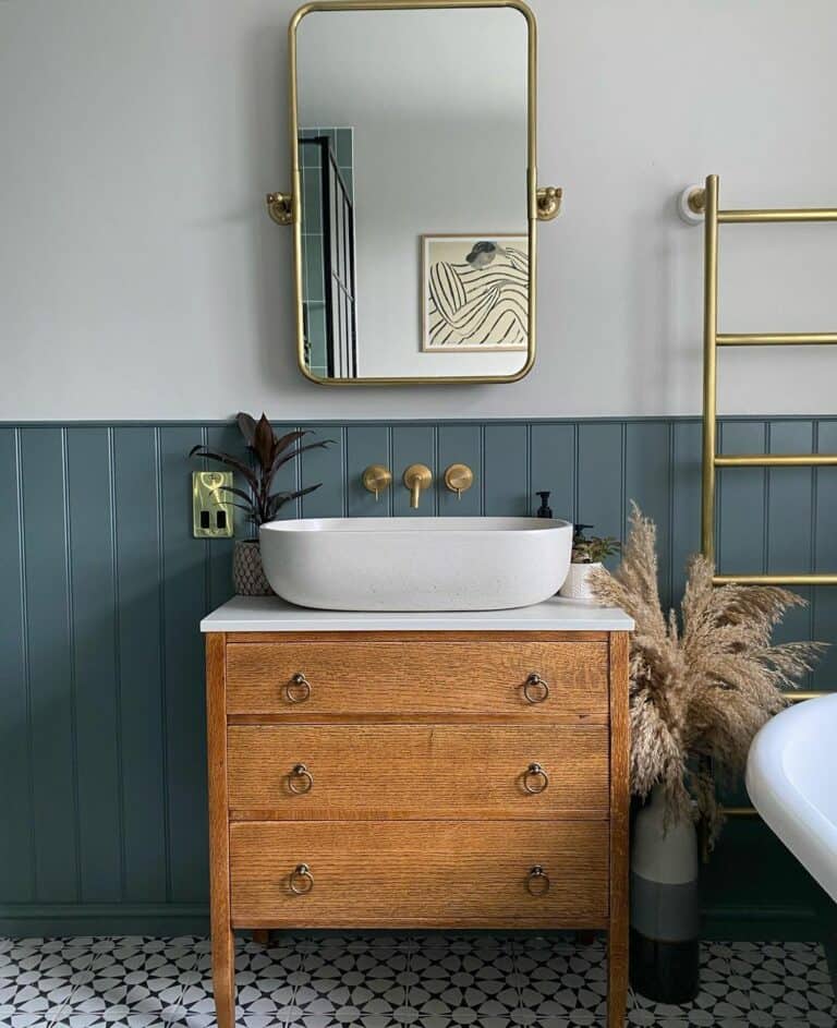 Bathroom Wainscoting Bathroom Ideas With Gold Accents