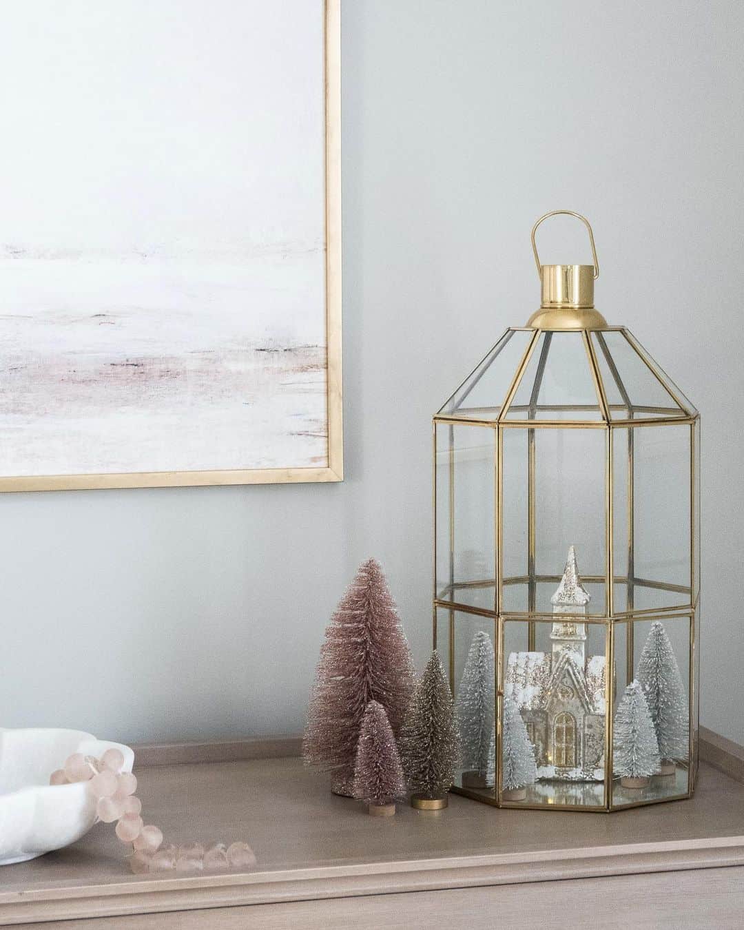 Bedroom With Gorgeous Gold-accented Christmas Lantern - Soul & Lane