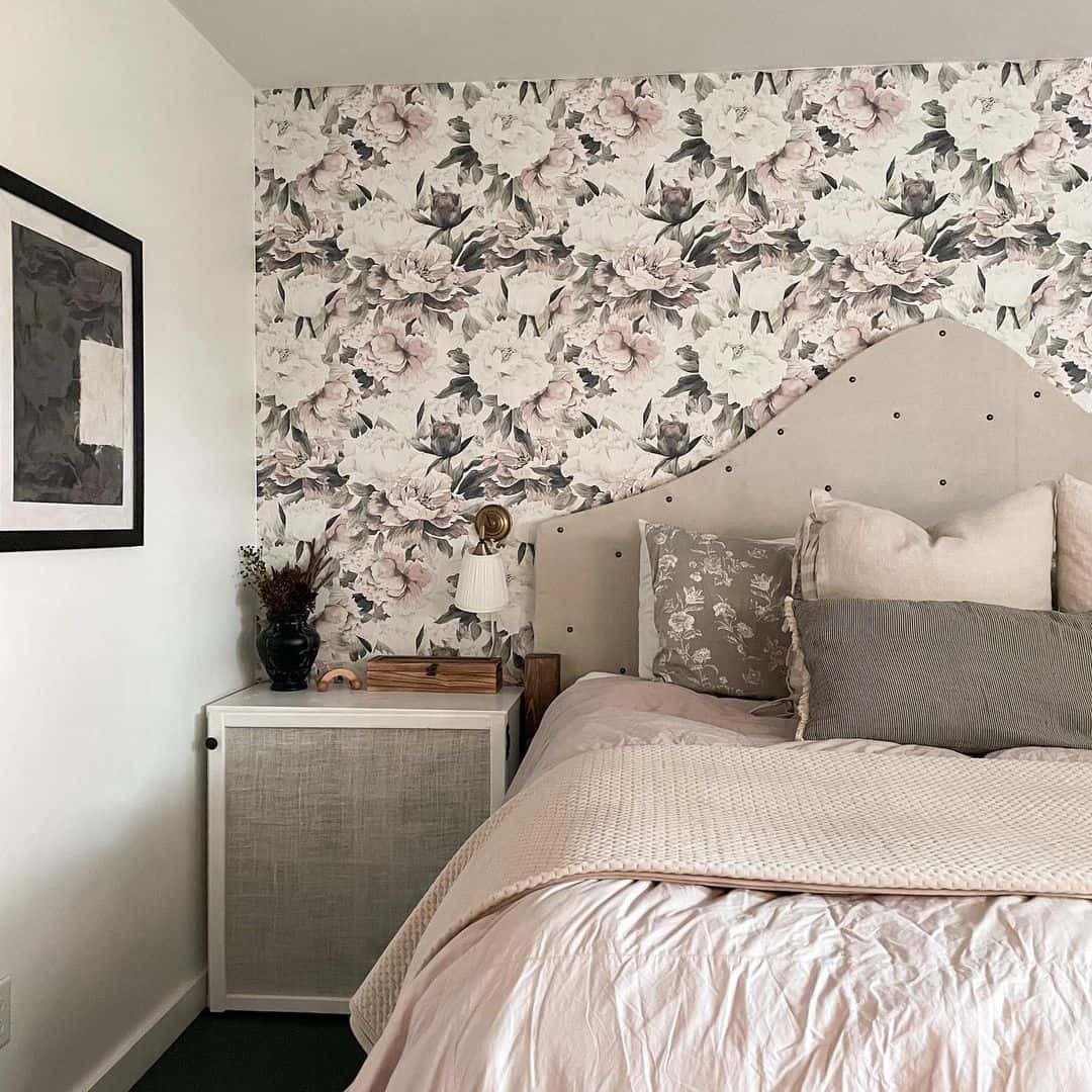  Bedroom With Pink and White Cottagecore Wallpaper - Soul & Lane
