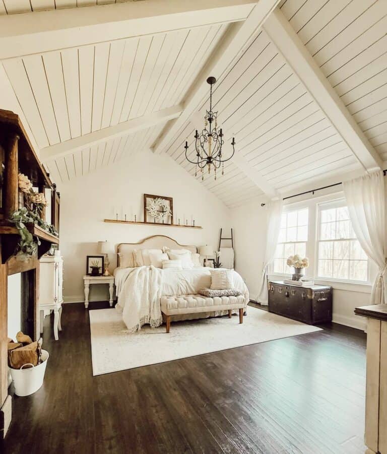 Bedroom with Tongue-and-Groove Vaulted Ceiling