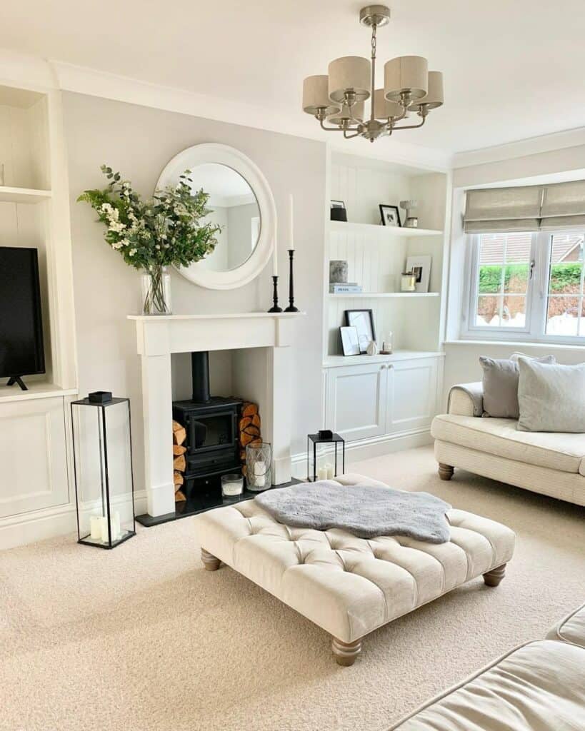 Black Candlesticks and a Large Bouquet of White Flowers Soul & Lane