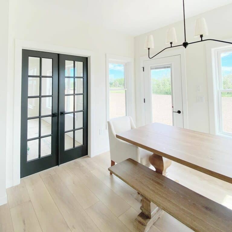 Black Dining Room Chandelier With White Shades