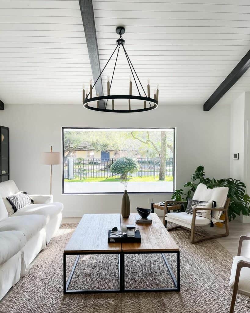 Black Wagon Wheel Living Room Chandelier