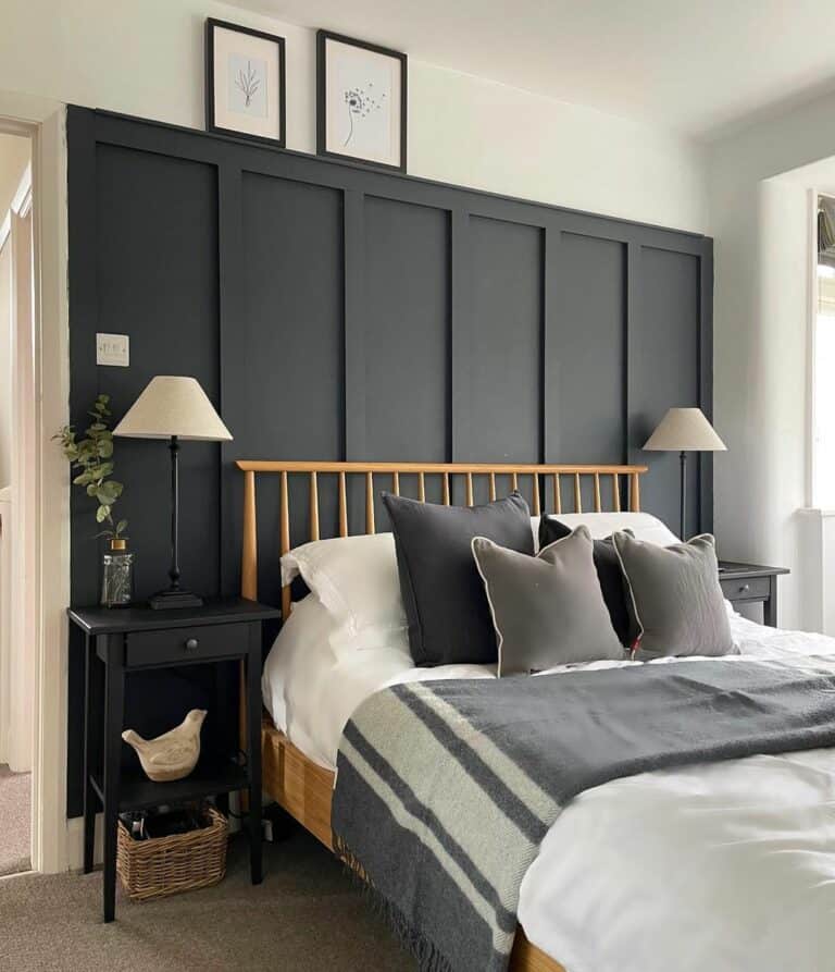 Black Wainscoting Bedroom Ideas