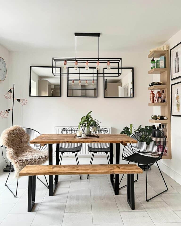 Black-accented Low Ceiling Dining Room Lighting