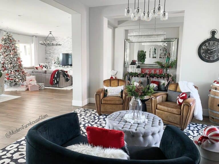 Black and White Modern Farmhouse Living Room