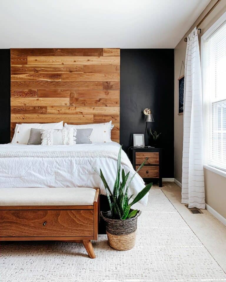 Black and Wood Accent Wall Ideas