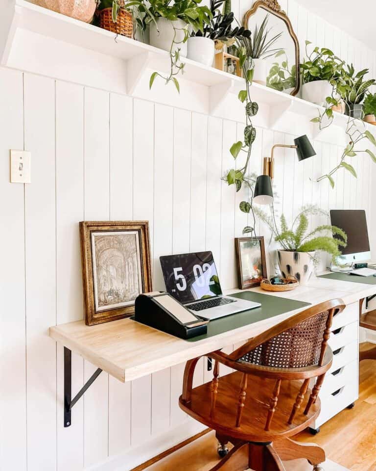 Bohemian Home Office With Natural Décor