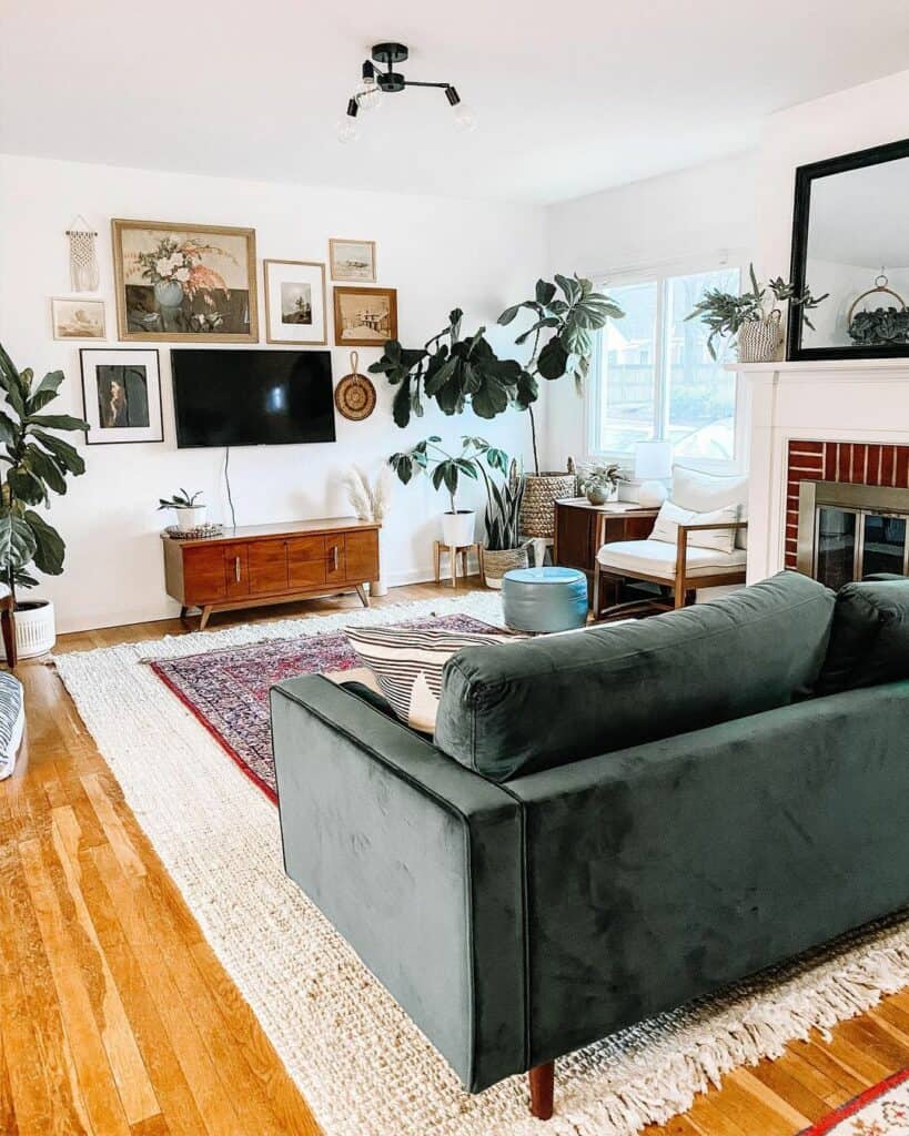 Bohemian Living Room Filled with Plants