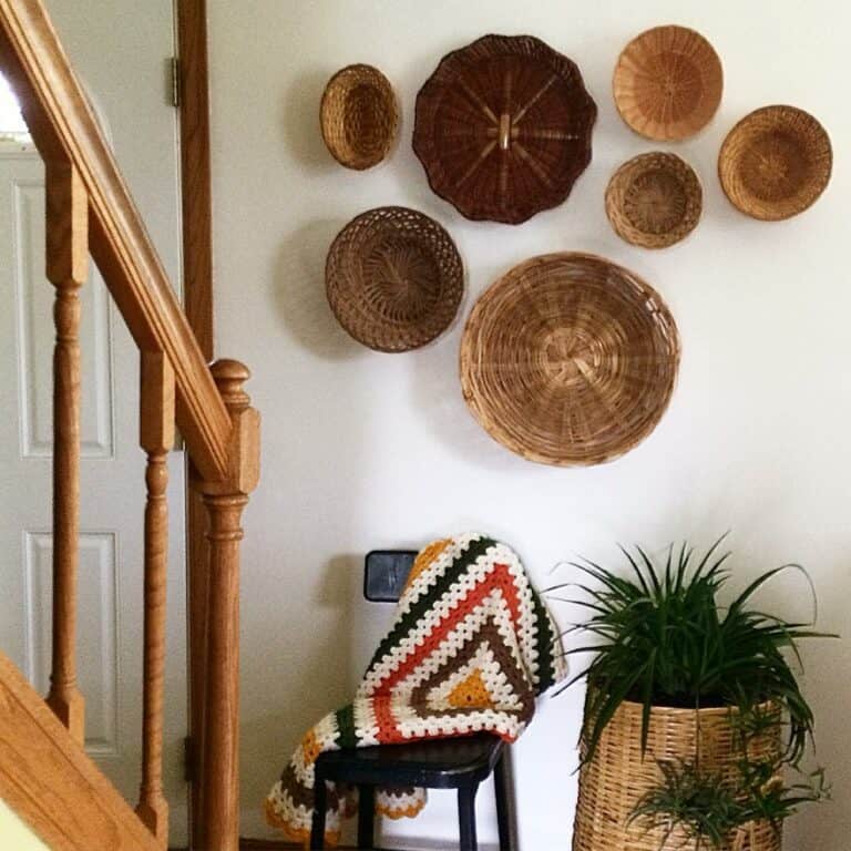 Boho Décor in White Hallway