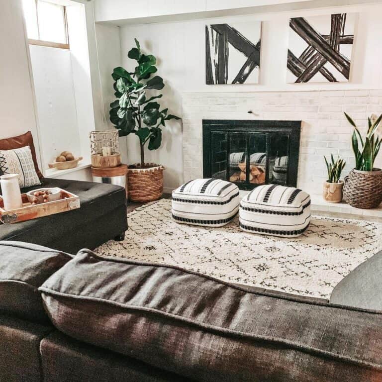 Boho Styling for Renovated Basement