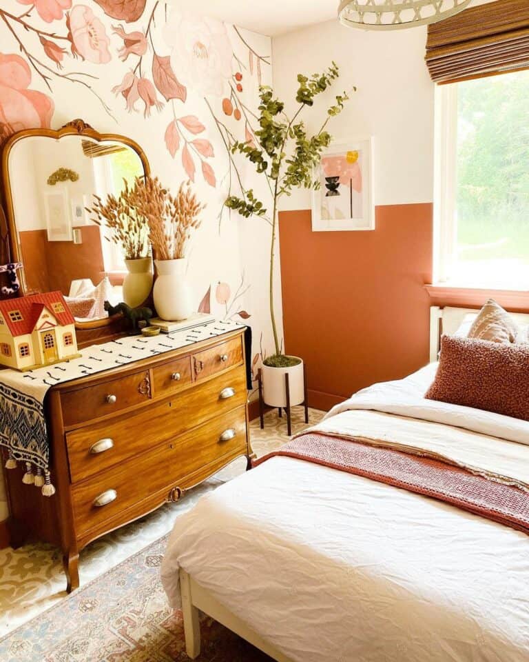 Bold Pink Spring Tree Wallpaper Ideas for a Girl's Room