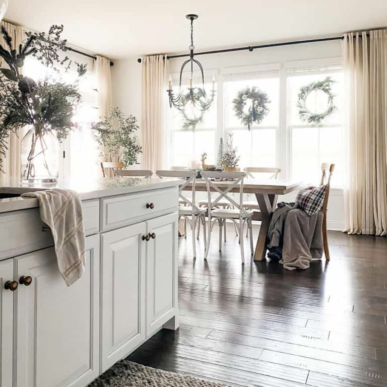 Botanical Wreaths in a Farmhouse Kitchen