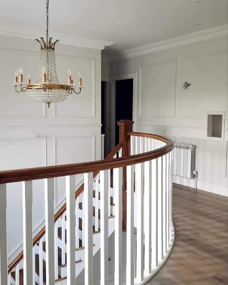 Brass and Crystal Staircase Chandelier