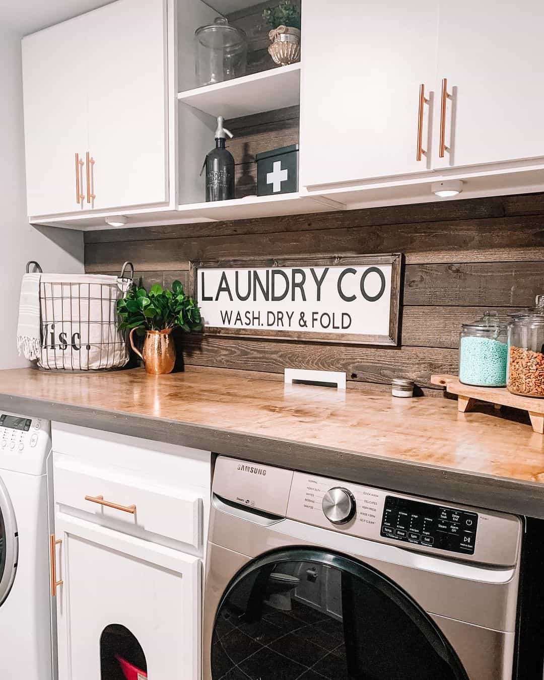 Over The Washer and Dryer Storage Shelf- Laundry Room Organization