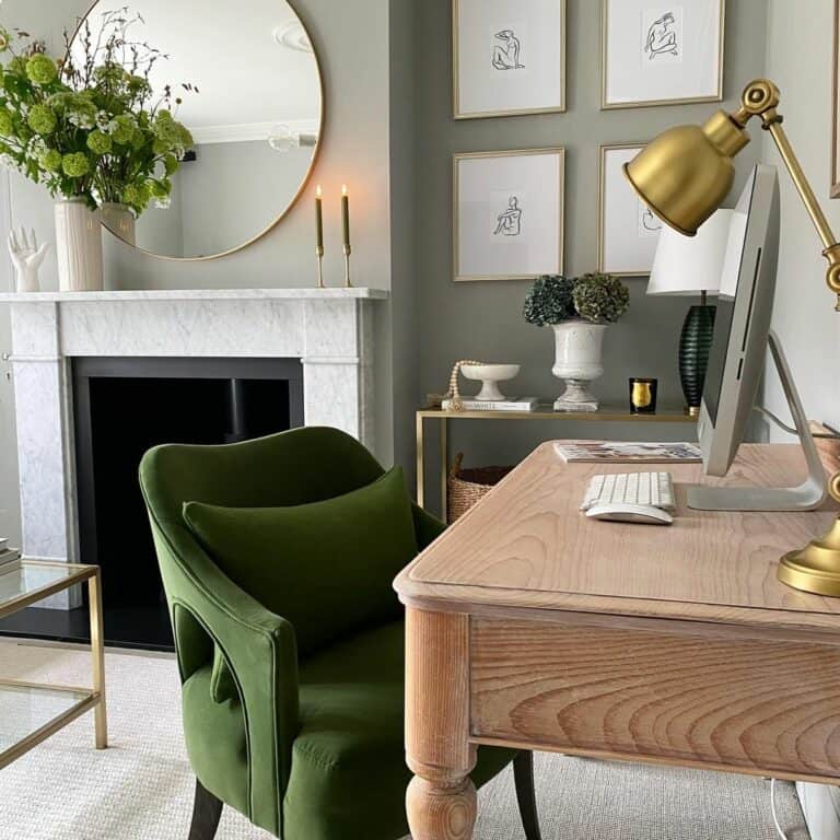 Chic Office With Gold Accents