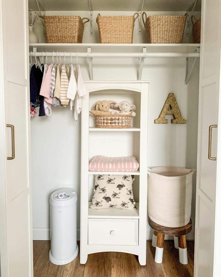 Child's Closet Includes Standing Shelves