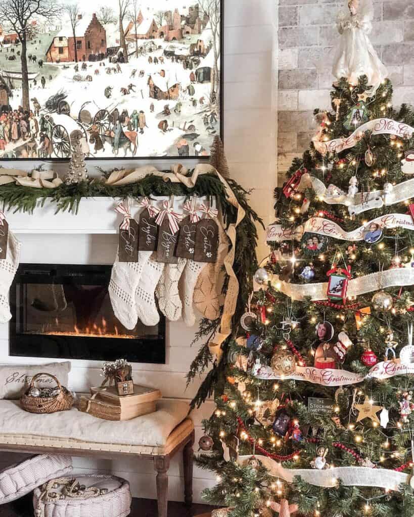 Christmas Décor Displayed in Living Room
