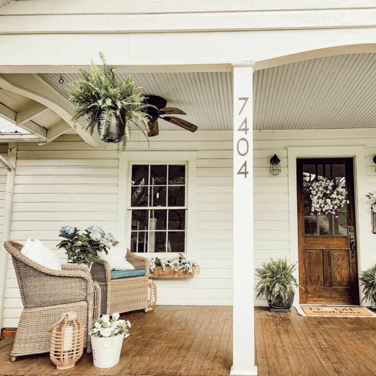 Classic Comfort Porch With Wicker Furniture