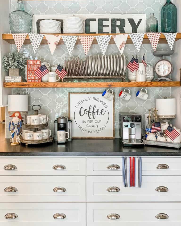 Coffee Bar Decorated for Fourth of July