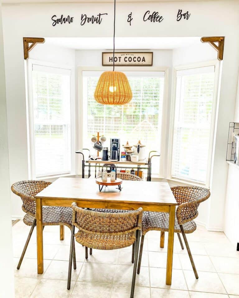 Coffee Bar Displayed in Breakfast Nook