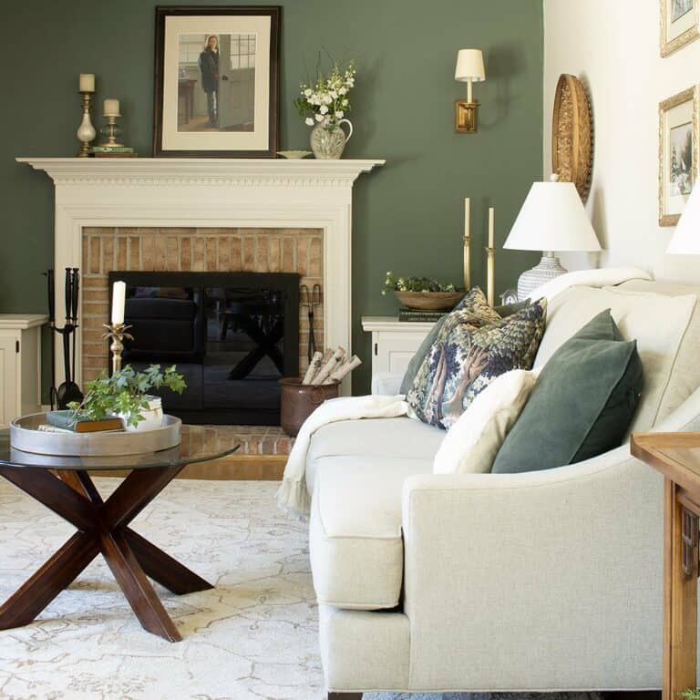 Comfy Warm Farmhouse Living Room With French Country Aesthetic