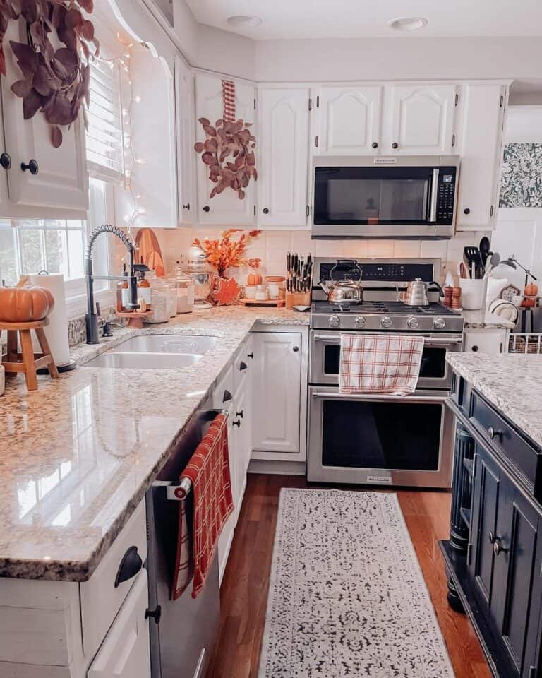Compact Kitchen Decorated With Fall Décor