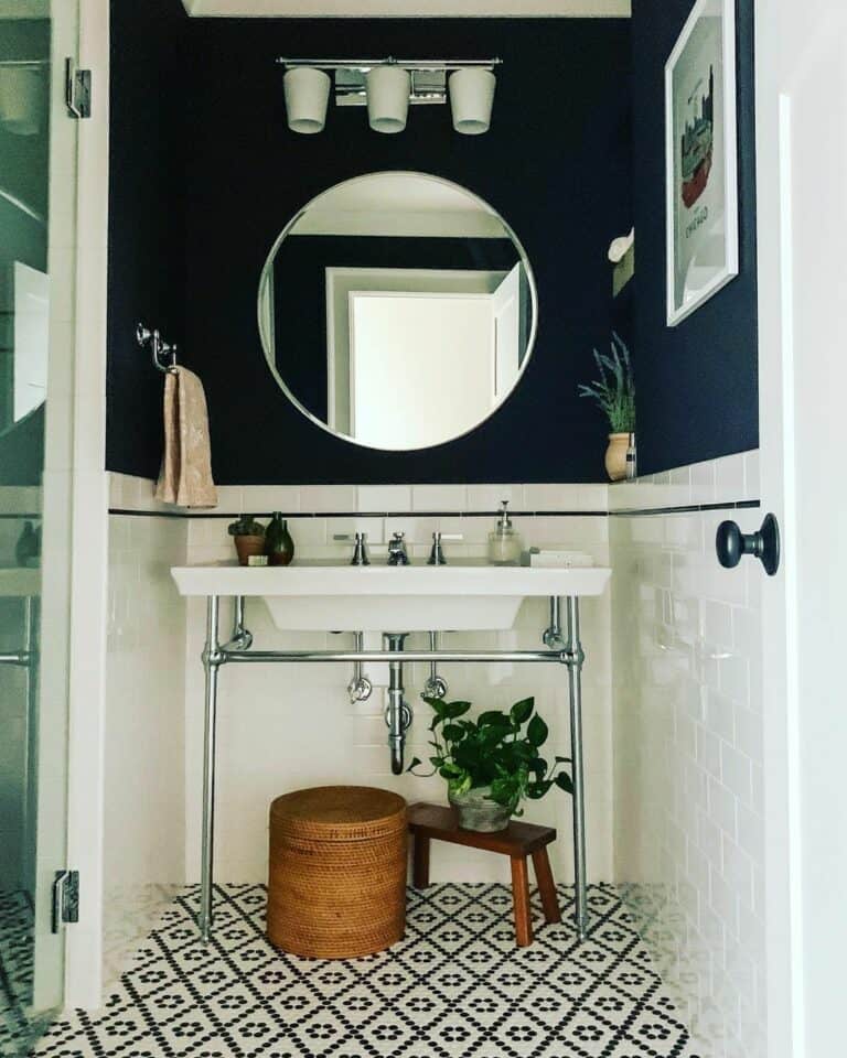 Console Sink Idea in Elegant Bathroom