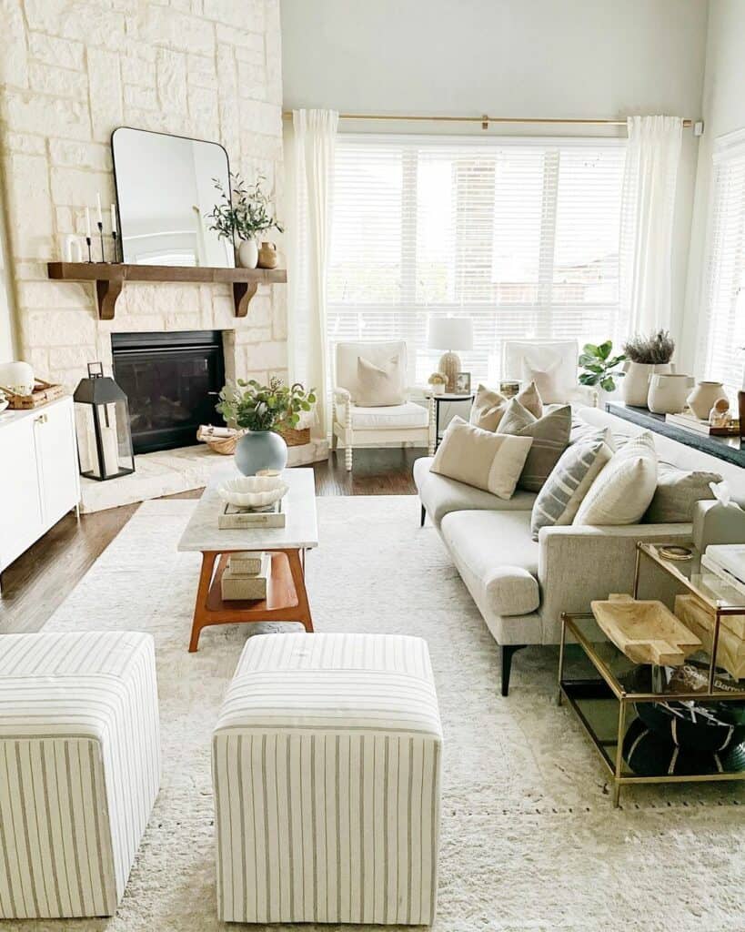 Contemporary Living Room With Neutral Home Décor