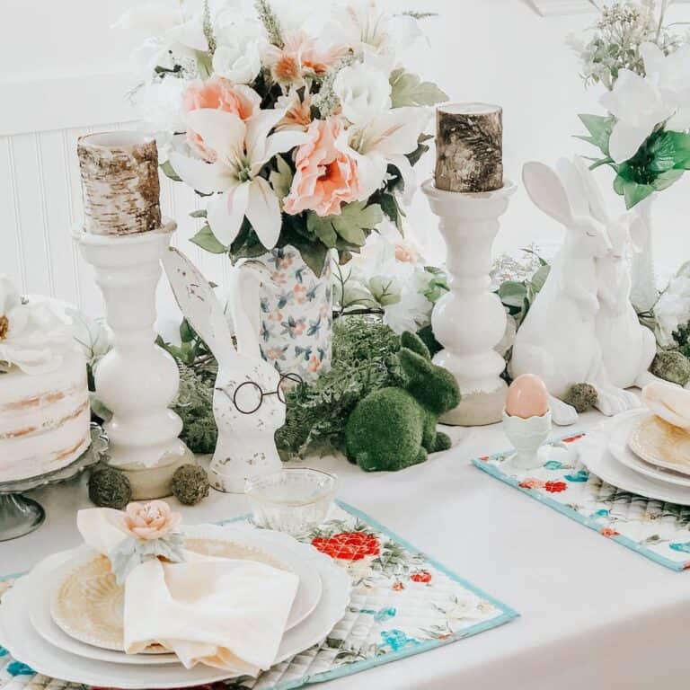 Cottage-style Easter Tablescape