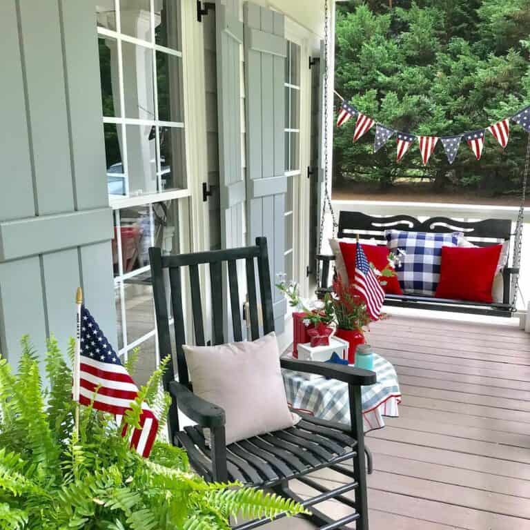 Country Porch With 4th of July Outdoor Decorations
