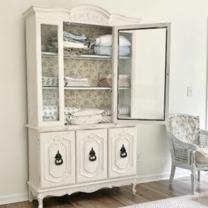 Cozy Bedroom With Repurposed China Cabinet