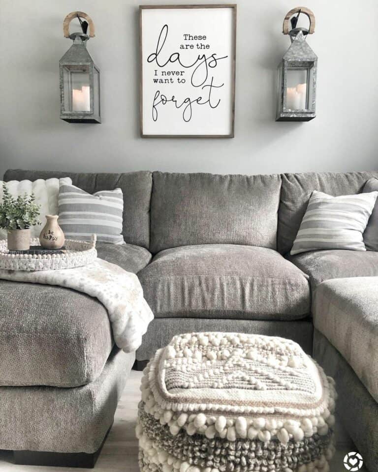 Cozy Decorated Dark Grey Living Room