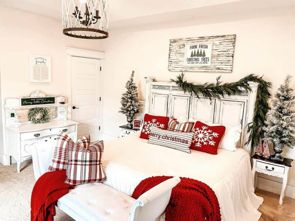 Cozy Farmhouse Bedroom With Red Accents - Soul & Lane