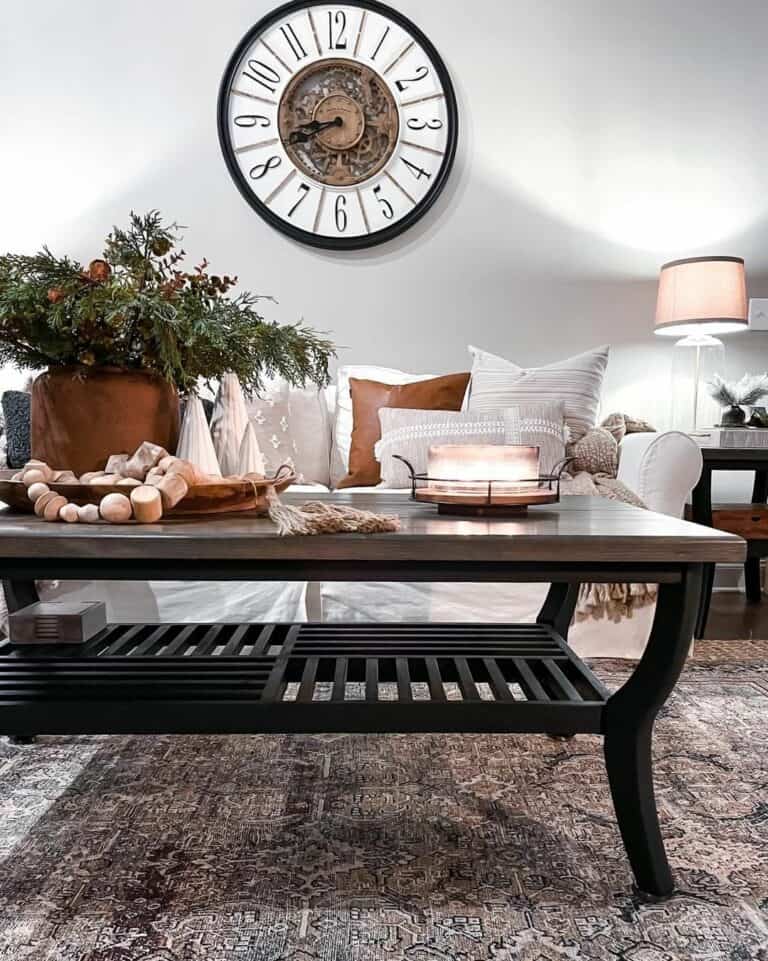 Cozy Farmhouse Living Room With Warm Accents