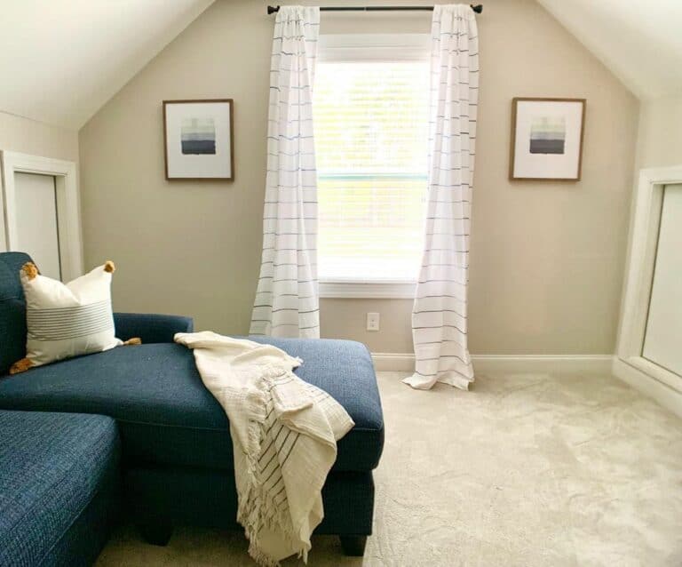 Dark Blue Sofa in Neutral Space