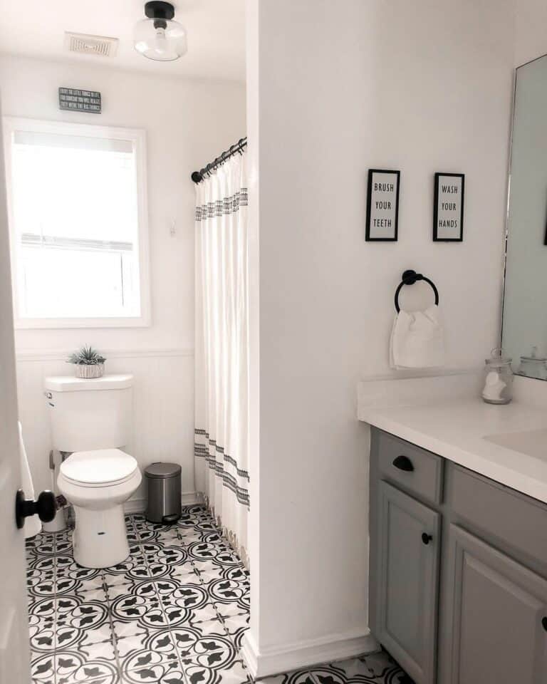 Dark Gray and Monochrome Bathroom
