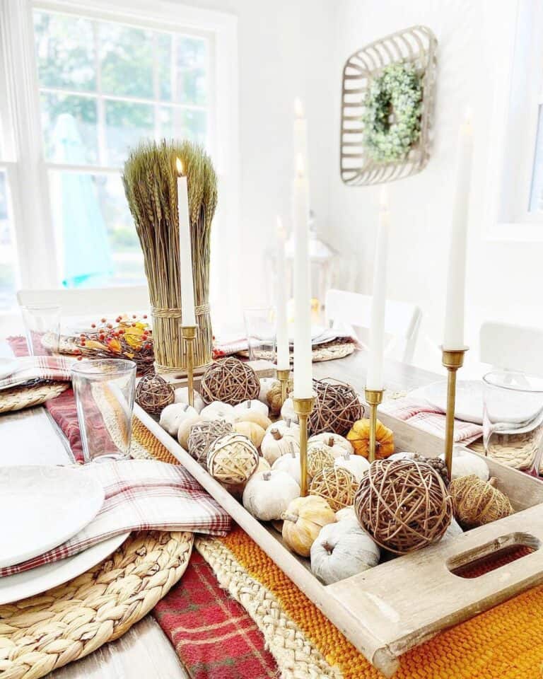 Dining Area Decorated in Autumnal Tones