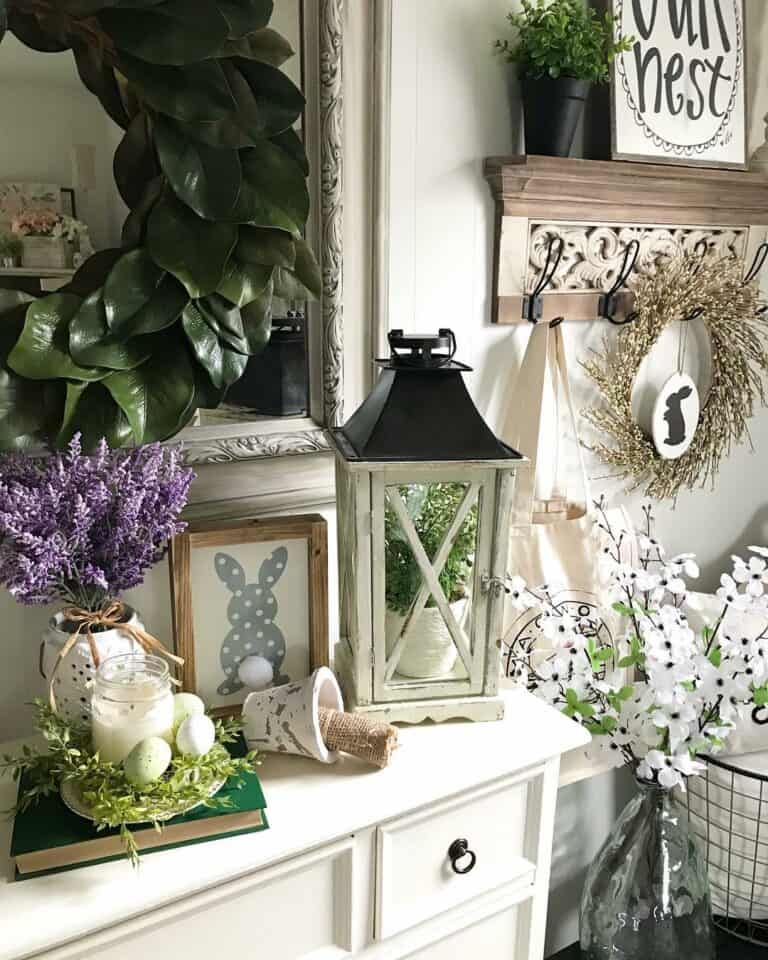 Easter Décor Mixed With Farmhouse Accents