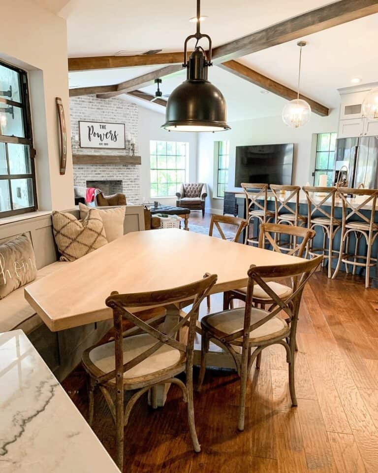Eat-in Kitchen Nook With Light Wood Dining Table