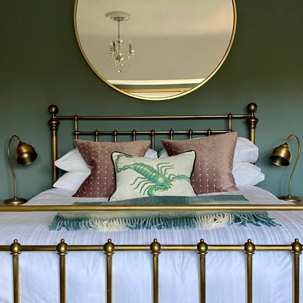 Eclectic Vintage Green Bedroom